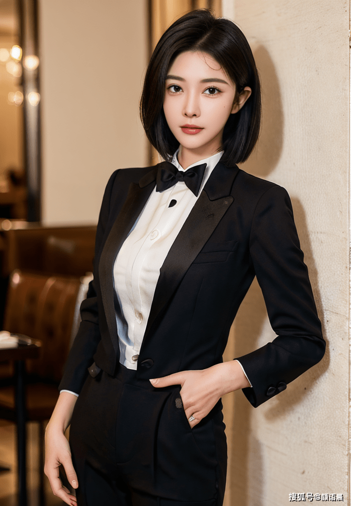 杏彩体育,小姐姐的黑色西装造型时尚与优雅的诠释!