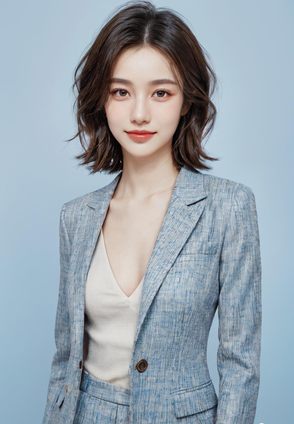 杏彩体育,AI写真 - 优雅西装美女